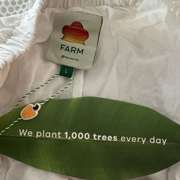 Farm Rio Maxi Dress Large Linen Blend Embroidered Coastal Richelieu - Picture 5 of 7